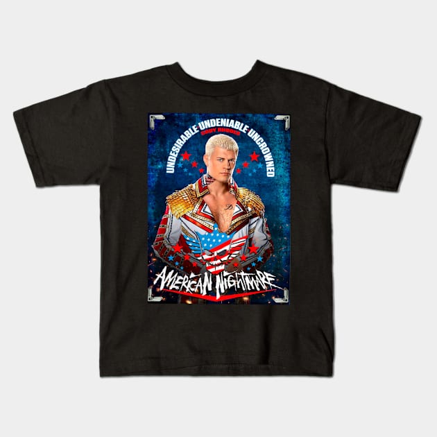 Cody Nightmare Rhodes Kids T-Shirt by SAN ART STUDIO 